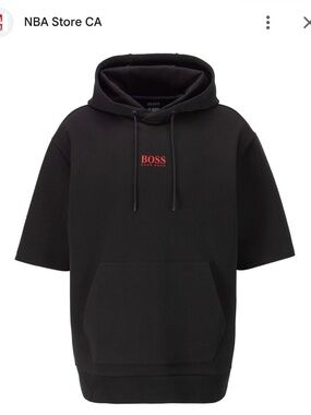 Men's Toronto Raptors NBA x Hugo Boss Black Bounce Short Sleeve Pullover Hoodie